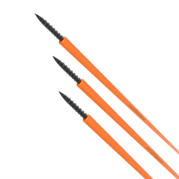 Three orange Thread-iT rods with black threaded steel tips